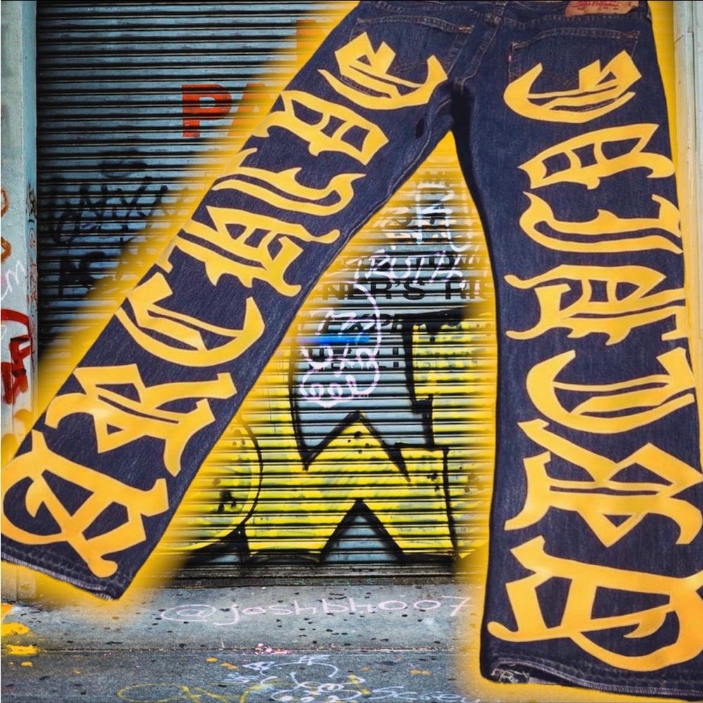 A.D.S Yellow Script Denim - image 3